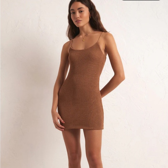 NEW Z Supply Azure Crinkle Stretch Knit Mini Dress - Picture 3 of 3